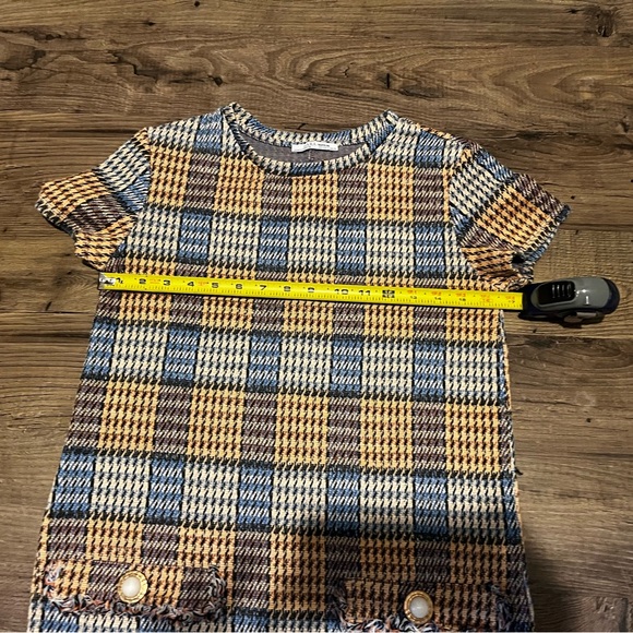 ZARA Tweed Plaid Fringe-Trim Shift Dress – Size Small - Picture 8 of 11